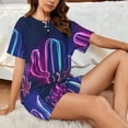 thumbnail image 3 of Neon Cactus (38) Womens Pajamas Short Set Soft Short Sleeve Sleepwear Button Down Pjs Set with Pockets S XXL Xx Large, 3 of 5