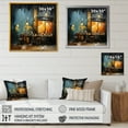thumbnail image 4 of Designart "Jazz Serenade Nighttime Melodies II" Fashion Framed Wall Art - Yellow Jukeboxes Bedroom Framed Canvas Wall Art, 4 of 6