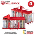 thumbnail image 2 of Stock Your Home DVD Storage Bags (Set of 4) Media Organizer Bag for DVDs, CDs, Blu Ray Disc, Movie Cases, VHS Box, Video Game Disks, Clear Plastic Holders with Carrying Handles and Zipper - Red, 2 of 7