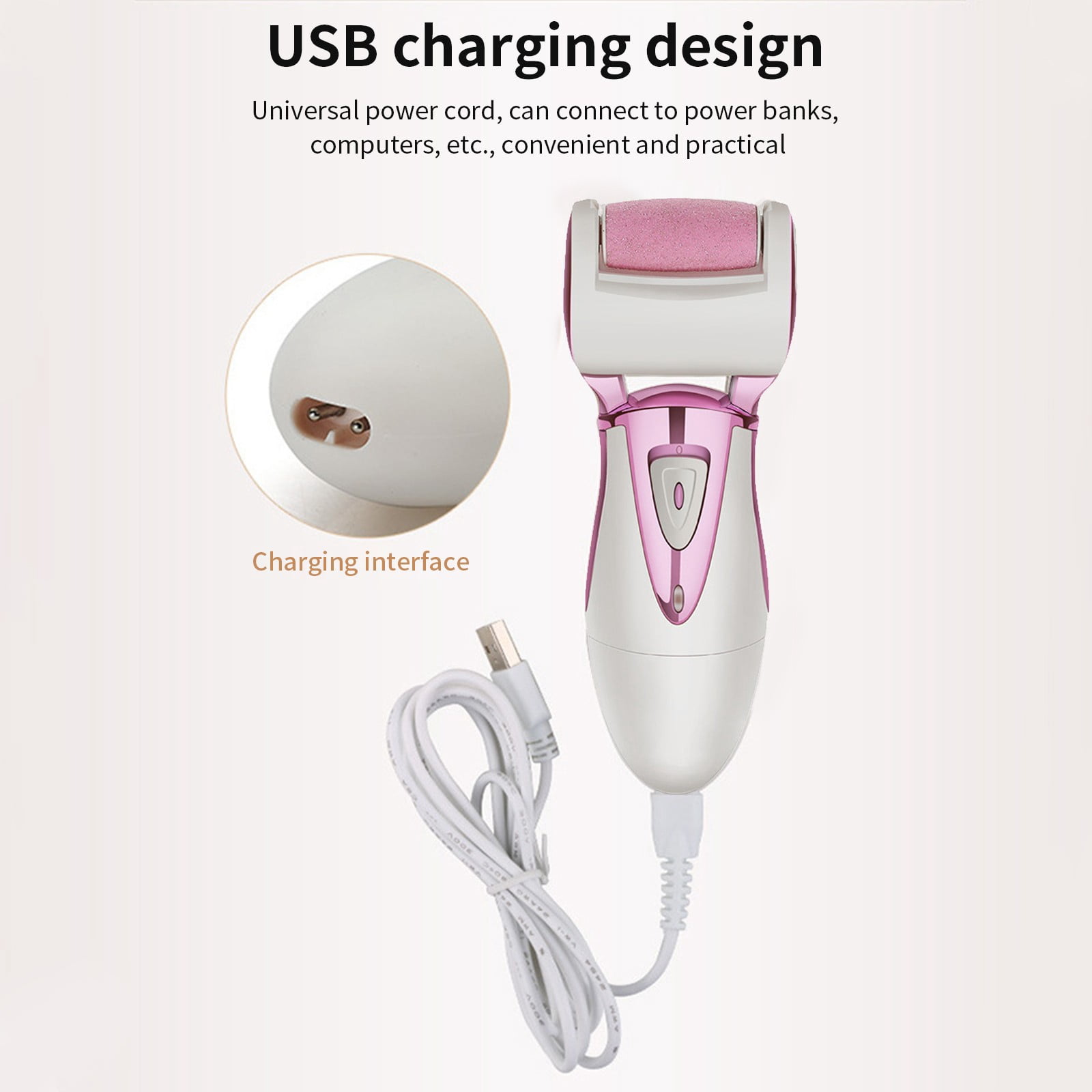 Momihoom Electric Callus Remover: Professional Pedicure Tools Foot Care for Women, Rechargeable Foot Scrubber, Electronic Feet File Pedi Sander Best for Hard Cracked Dry Dead Skin