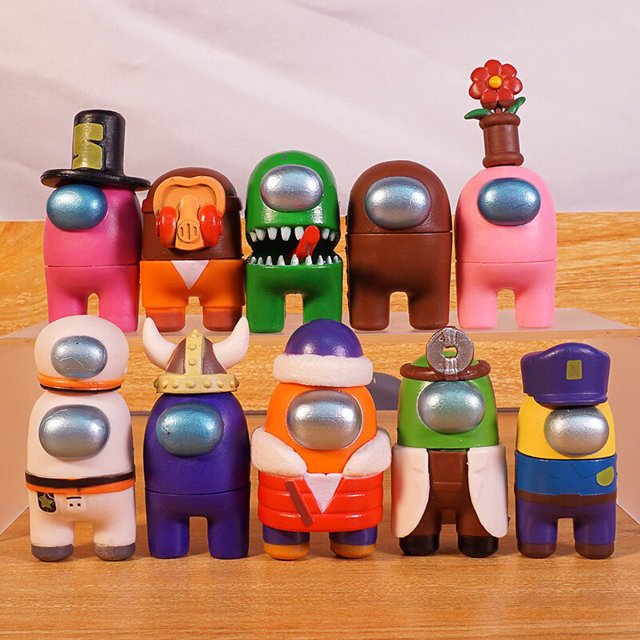 Figuras de acción de Among U para niños, modelos de PVC de 7/10/12 piezas, muñecas de decoración del hogar, juguetes para niños, regalo de cumpleaños y Navidad