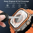 thumbnail image 4 of Dwitch for Apple Watch Ultra 2 / Ultra [2 Pack] Screen Protector 49mm,9H HD Tempered Glass & Titanium Alloy Frame,[Scratch-resistant]/[Keep Original] Glass Film for iwatch Ultra 2 / Ultra,Orange, 4 of 6