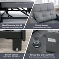 thumbnail image 6 of FLEXISPOT Convertible Sleeper Chair Bed, Pullout Small Sleeping Chair w/Adjustable Backrest, Pillow, Side Pockets, USB, Cup Holders, Pull Out Sofa Bed for Living Room, 6 of 6