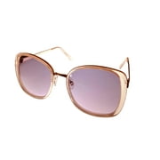 Kenneth Cole Reaction Womens Sunglass Milky Rose Gold Metal Square KC1396. 72T
