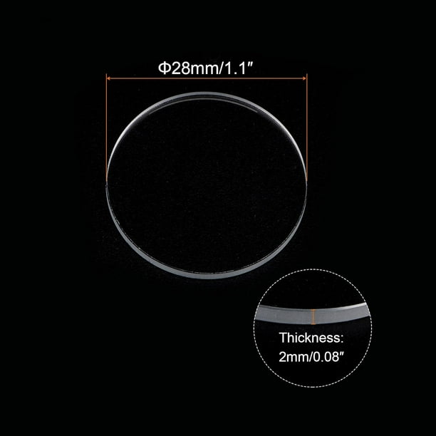 3pcs AR-revêtement Lentille 36.5mmx1.5mm Rond Plat Mineral Cristal