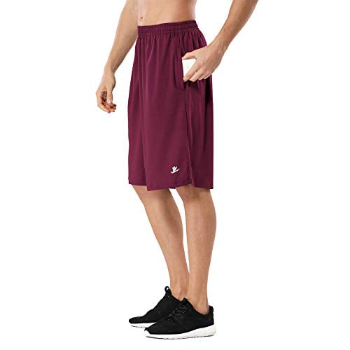 DEVOROPA Men's Athletic Basketball Shorts Loose-Fit Performance Sports Workout Shorts Zipper Pockets 