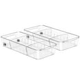 thumbnail image 6 of WholesHome Fridge Organizer Plastic Bin Set: Roll Out Clear Design with Dividers & Handles for Kitchen Organization - Refrigerator & Pantry Storage (Medium, 2-Pack), 6 of 9