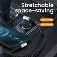thumbnail image 5 of Cable USB C a tipo C con resorte PD 6A, carga ultrarrápida, cable de datos, cargador de coche tipo C dual para iPhone 15, Pro y Samsung, 5 of 5