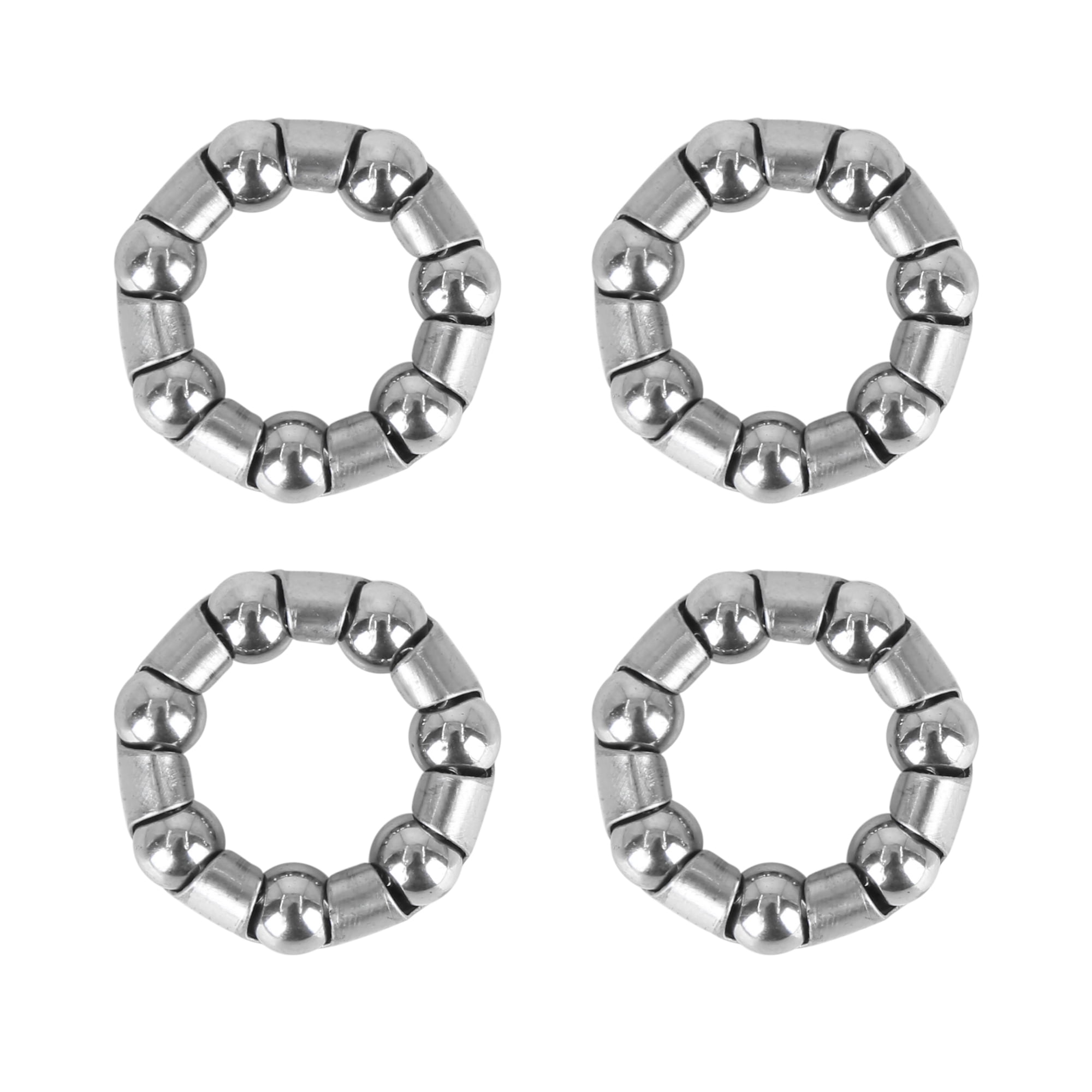 Unique Bargains 4pcs Bike 25mmx7 Ball Bearing Cages Crank Bearings Rear Wheel Bearing Retainer Silver Tone