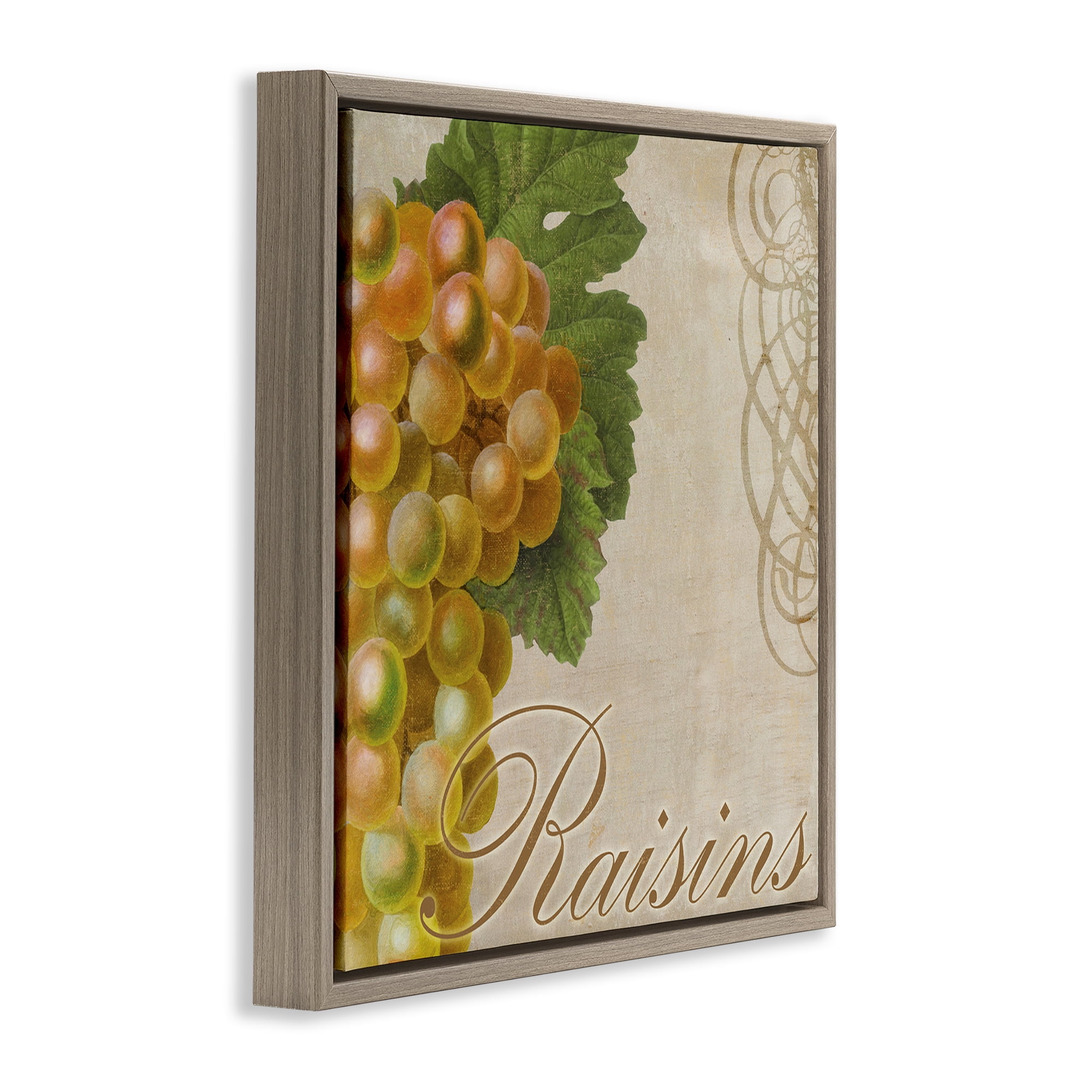 Stupell Industries Vintage French Grapes Food & Beverage Painting Brown Floater Framed Canvas Art Print Wall Art, 25 x 25