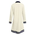 thumbnail image 5 of IWRICH Women's Oversized Sweatshirt Dress Half Zip V Neck Long Sleeve Color Blocking Fall Casual Mini Dresses White XL, 5 of 6