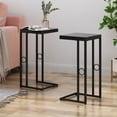thumbnail image 2 of GDF Studio Agnes Modern Iron and Wood Square Top C Side Table, Set of 2, Black, 2 of 8