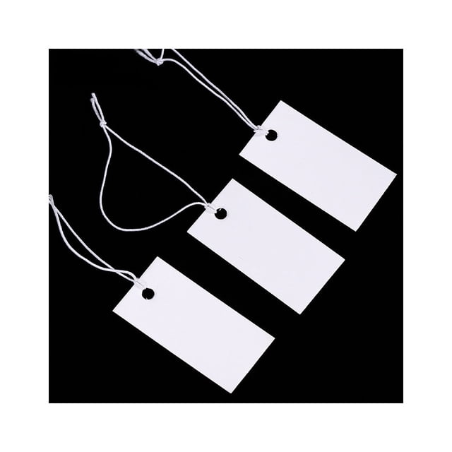 90 Pieces Marking Tags Display Label to hang with Elastic String Attached Blank Common Suitable for Clothing Displaying Usage TLX-11