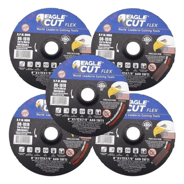 Disco Abrasivo Corte Metal Inox 9 X 7/8 5 Piezas Eagle Cut BeBlade beb-151-5