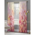 thumbnail image 5 of Sheer Curtain Panels Abstract Plant Voile Window Curtains Pink Daisy Full Spring Flowers Window Treatments Ligh Filtering Privacy Curtain Drapes for Bedroom Living Room 2 Panel Set 84 Inch, 5 of 9
