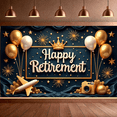 thumbnail image 6 of Decorative Banner Retirement Celebration Travel Theme Gold Balloons Crown Design Camera for Retirement Party Event Decoration Indoor Celebration, 6 of 7