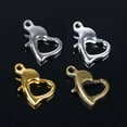 thumbnail image 2 of U8MO 30pcs 8x12mm Gold Silver Metal Heart Lobster Claw Clasp Hooks for Jewelry Making-Silver, 2 of 7