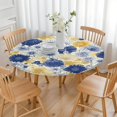thumbnail image 3 of Pioneer Flower Floral Print Pattern Round Fitted Tablecloth with Elastic Edge,Dining Table Cover Waterproof,Outdoor Round Tablecloth for Camping,Dining,Indoor and Outdoor, 3 of 7
