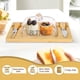 thumbnail image 2 of Mantequera con tapa de vidrio, base de bambú, mantequera cuadrada transparente con asa, recipiente para guardar mantequilla con tapa para mesa, cocina, refrigerador, apto para lavavajillas (madera,, 2 of 8