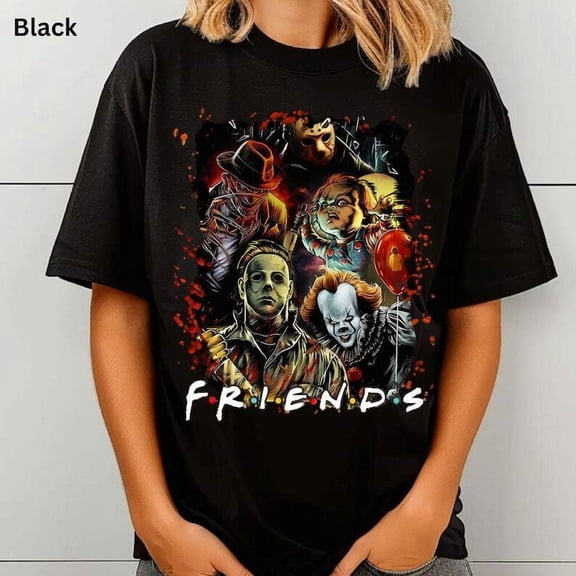 Reprint Rare Halloween Friends Horror Characters Unisex Shirt Size S - 5XL