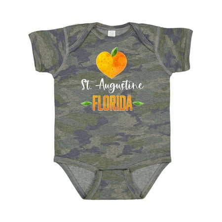 

Inktastic St. Augustine Florida Orange in Heart Gift Baby Boy or Baby Girl Bodysuit