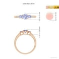 thumbnail image 4 of ANGARA Natural Three Stone Round Tanzanite Ring with Diamond Accents in 14K Rose Gold for Women (Size-5mm) | December Birthstone, Anniversary, Jewelry Gift for Women | Natural Tanzanite Ring, 4 of 8
