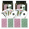 Copag Bridge Regular Index Green/Burgundy Set of 2 Playing Cards