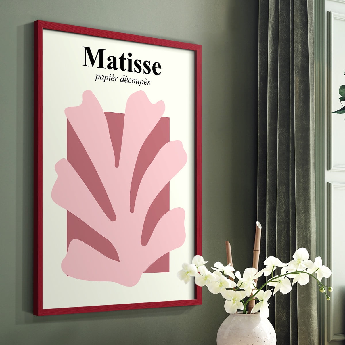 Matisse CCCLV in Red Solid Wood 8 x 10 Framed Print