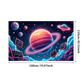 thumbnail image 4 of LUUFILx Space Themed Backdrop Banner Galaxy Planet Decorations Sci Fi Party Supplies Photography Props Science Classroom Background Celestial Wall Art, 4 of 7