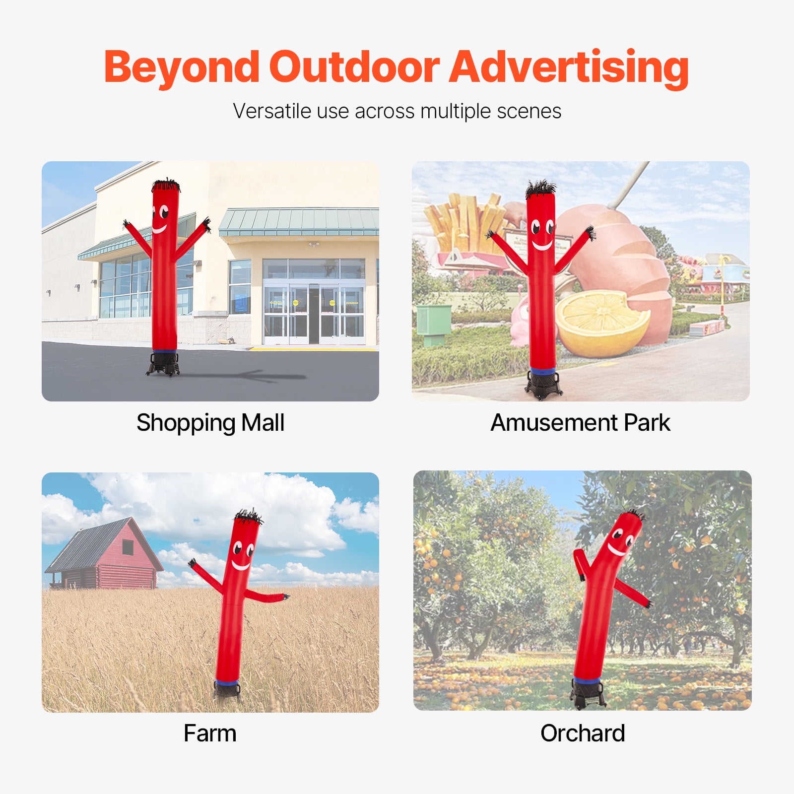 KFFKFF Air Inflatable Performers Kit, 10 ft Tall, Unique Inflatable Dance Character with 9/10 HP Fan, PP Enclosure IPX3 Water-Proof Blower, Perfect for Outdoor Business Shop Event Advertising