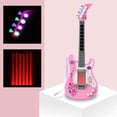 thumbnail image 4 of Guitarra para niños para niñas y niños, guitarra de juguete, guitarra rosa, instrumentos musicales, regalo de cumpleaños, fiesta para niños Shuxiu Wang 8390615163996, 4 of 5