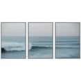 thumbnail image 2 of PixonSign Framed Wall Art Set Wide Angle Rushing Ocean Waves and Surfers Nature Wilderness Photography Modern Chic Scenic Modern Art for Living Room, Bedroom, Office - 24"x36"x3 White, 2 of 5