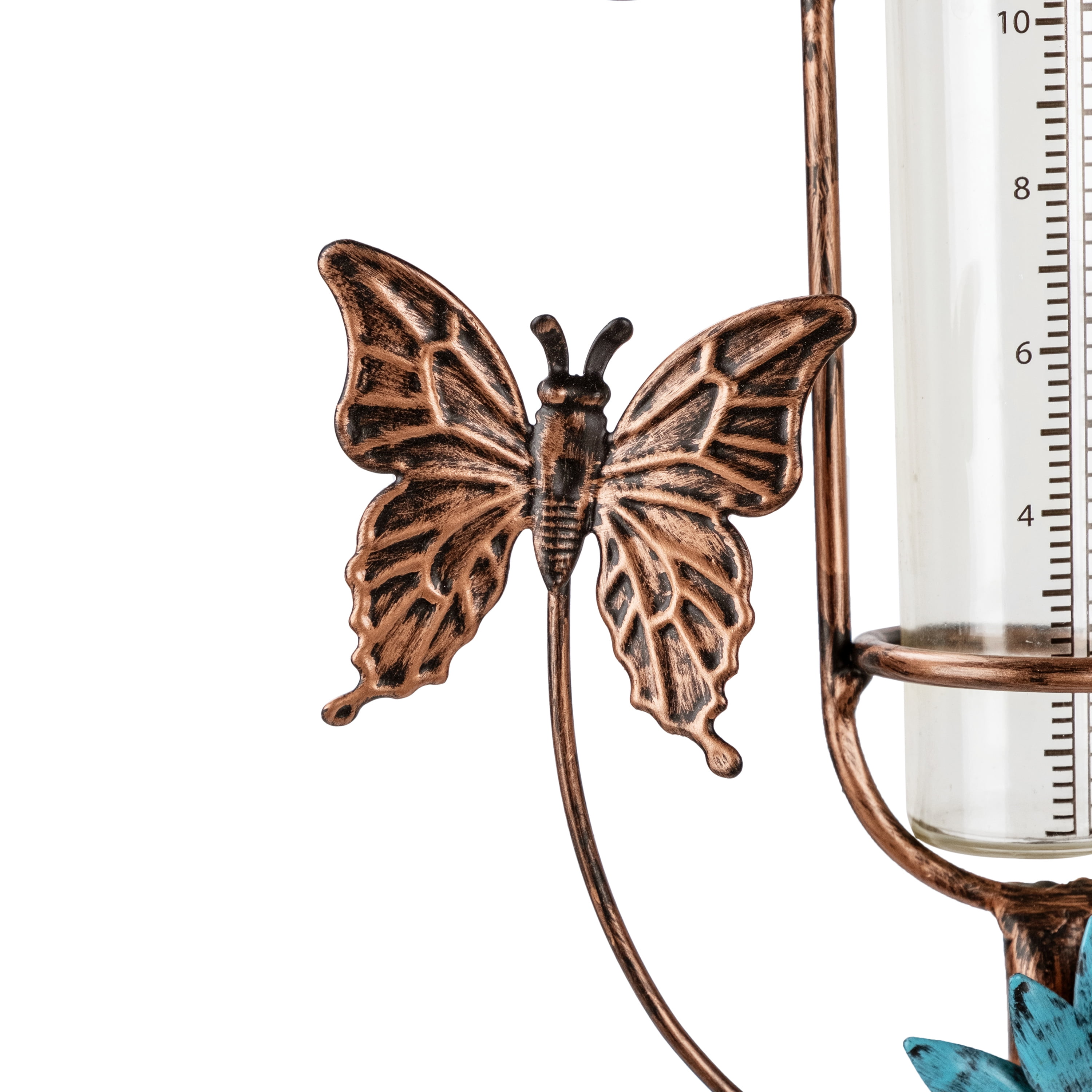 Mainstays Decorative Garden Stake with Rain Gauge with Butterfly Floral Design