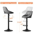 thumbnail image 6 of Art Leon Bar Stools Set of 2, Swivel Adjustable Height PU Leather, Gray, 6 of 8
