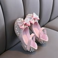 thumbnail image 4 of LOVZFMLL Girls Dress Shoes Mary Jane Princess Shoes Girls' Flats Glitter Low Heels Bow Wedding Party Footwear for Toddler Kid Pink 7-8 Years, 4 of 9