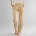 thumbnail image 2 of yillto Women's Tapered Pants Casual Straight Leg Drawstring Elastic Waist Loose Comfy Trousers with Pockets, 2 of 5