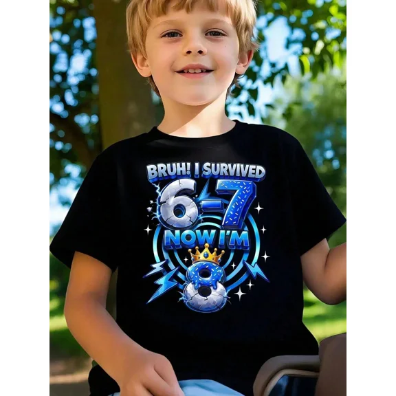Childrens Wear Survived 6 To 7 Now Im 8 Soccer Graphic T Shirt For Boys Funny 8Th Birthday Gift Unisex Short Sleeve Cotton Tee