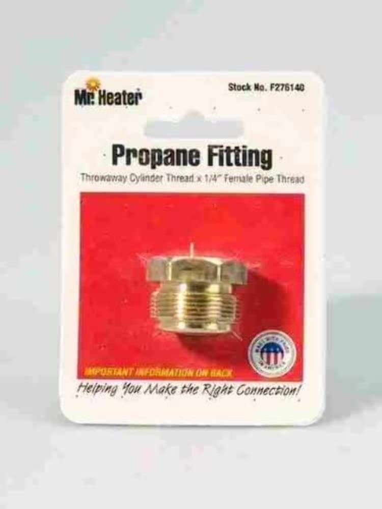 -20 Male x 1/4-In Heater F276140 Throwaway Propane Cylinder Adapter FPT 1-In Mr 