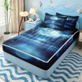 thumbnail image 3 of Erosebridal Magical Moon Zipper Full Size Comforter Sets with Fitted Sheet and 2 Pillowcases for Boys Girls, Mystic Forest Lake Zipper Bedding Set, Navy Reversible, 4-Piece, 3 of 7