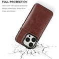 thumbnail image 6 of REQO Compatible with iPhone 15 Pro Wallet Case Credit Card Holder, Premium Leather Kickstand Flip Hidden Magnetic Clasp Durable Shockproof Protective Cover for iPhone 15 Pro 6.1 inch (Brown), 6 of 7