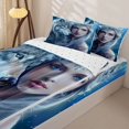 thumbnail image 3 of Manfei Magical Lady Zipper Twin Comforter Sets with Fitted Sheet and 2 Pillowcases,Wild Wolf Zipper Bedding Set,Gray,Reversible,4pcs, 3 of 8