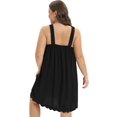 thumbnail image 6 of Women's Nightgown Lace Trim Sleeveless Nightdress Wide Strap Chemise Plus Size XL-4XL, 6 of 7