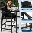 thumbnail image 4 of FOOWIN Outdoor Bar Table and Chairs Set, Adirondack Bar Chairs Set of 2 and Bar Height Table, All Weather HDPE Bar Height Patio Set, Black, 4 of 8