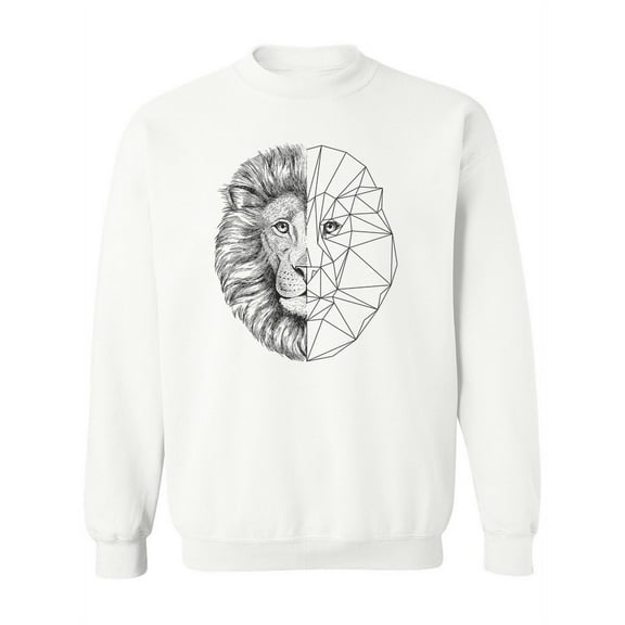 Realistic And Polygonal Lion Sweatshirt Women -Image by Shutterstock, Female x-Large