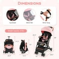 thumbnail image 3 of Costway Lightweight Baby Stroller Aluminium Frame with Net for Travel Pink, 3 of 8