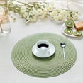 thumbnail image 5 of Round Weave Placemat Cotton Thread Thicker Cloth mat Cotton thread thicker Dining Table Mat Disc Pads Bowl Pad Coasters, 5 of 5