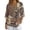 Boho Plaid Mandala Flower, variant on Moon Pulm Blossom Wave Print Womens Shirts Linen-Like 3/4 Sleeve Shirts Casual Tops Button Down V Neck Blouses