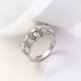 thumbnail image 3 of White CZ Band White Gold Filled Men/Women's Engagement 925 Silver Ring Size 6-10, 3 of 5