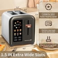 thumbnail image 2 of SEEDEEM Tostadora de 2 rebanadas, tostadora de pan de acero inoxidable con pantalla LCD de control táctil, velocidad de calentamiento 50% más rápida, 6 tipos de selección de pan, 7 ajustes de sombra,, 2 of 5