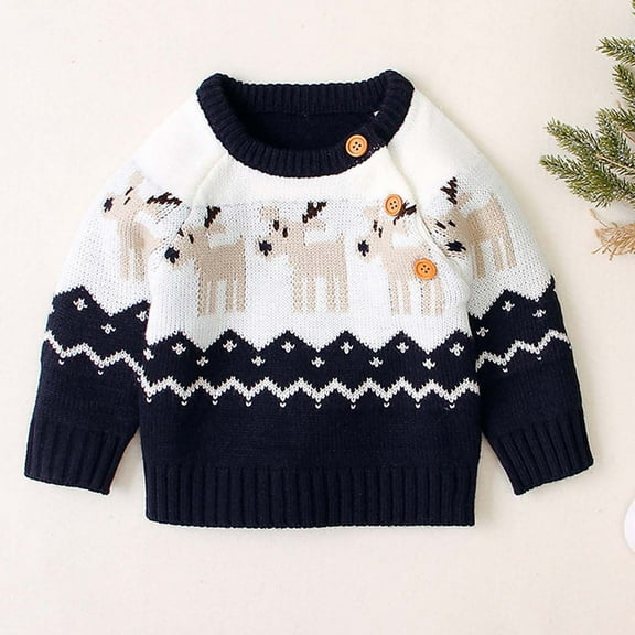 Bnwani Christmas Long Sleeve Toddler Shirts Girls Crew Neck Tops 0-6 Months